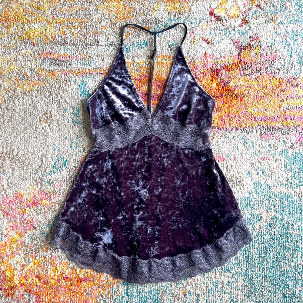 Free People Intimately Velvet & Lace Slip Dress